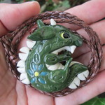 ＊J様ご予約品＊お願いドラゴンのペンダント（深緑）