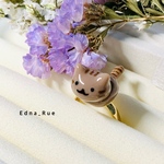 キジトラ猫ちゃんといつも一緒リング💍 フリーサイズ　おすわり猫　レジン