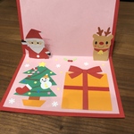 クリスマス　ポップアップカードL版  ハンドメイド