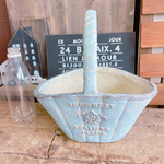 現品のみ♡手付き陶器鉢！ 【オシャレな水色系】寄せ植えにもぴったり♪ガーデン雑貨 ガーデニング雑貨