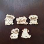 木製　パグ　マグネット