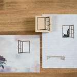 木の窓 - wood window - [ラバースタンプ(樺台木)]
