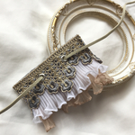 【再販】インド刺繍 リボン ポニーフック ラップリボン リボンラップ 花柄×ブルー