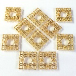 透かしパーツ四角15mm Aタイプブーケ(8個)ゴールド 102KI298