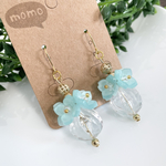 可愛い！紫陽花×クリアビーズの大ぶりピアス・イヤリング♡