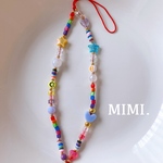 ビーズストラップ🔴🟠スマホストラップ⭐️💜夏夜🌉/MIMI.