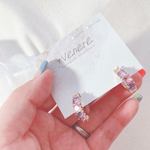 ハンドメイド ピアス フープピアス ラインストーン
