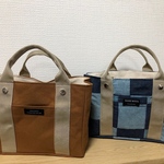 2個セットのオーダー品です。仕切りタイプのトートバッグ。整理しやすく容量がたっぷりのバックです。