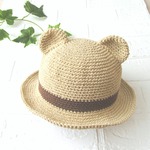 【m様ご予約品】コットンのくま耳ハット　Ｍ