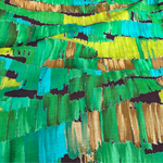 (b1048)デッドストック　アート　 絵画   ペイント柄　グリーングラデーション