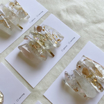 SALE❗️10%off 再販❣️ 夏　クリア鉱石型のドライフラワーキラキラポニーフック　ヘアアクセ　お呼ばれ　オケージョン 