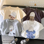 セール❣即納品《お名前入り♡ᵎᵎᵎぬいぐるみプリントTシャツ》アニマル / 半袖 / ぬいぐるみ / ギフト / NH-004