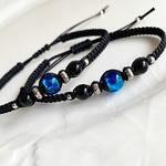ホタルガラス ペア  コードブレスレット orアンクレット♡2本セット