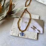 Point flower glass beads necklace