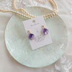 ☆新作☆【送料無料】パープルとシェルのピアス〈1〉