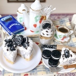 ミニチュア　フェイクスイーツ　オレオ風チーズケーキ  セット