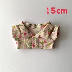15cmぬいぐるみ用　小花柄シャツ(ピンク)
