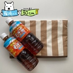 保温&保冷ポーチ★ミルクティーベージュ★ 30cmファスナー★マチあり★持ち手無し★ランチ★ペットボトル横に2本入ります★ワザあり保冷ポーチ★つかわない時はたためます★アイスノン★お弁当