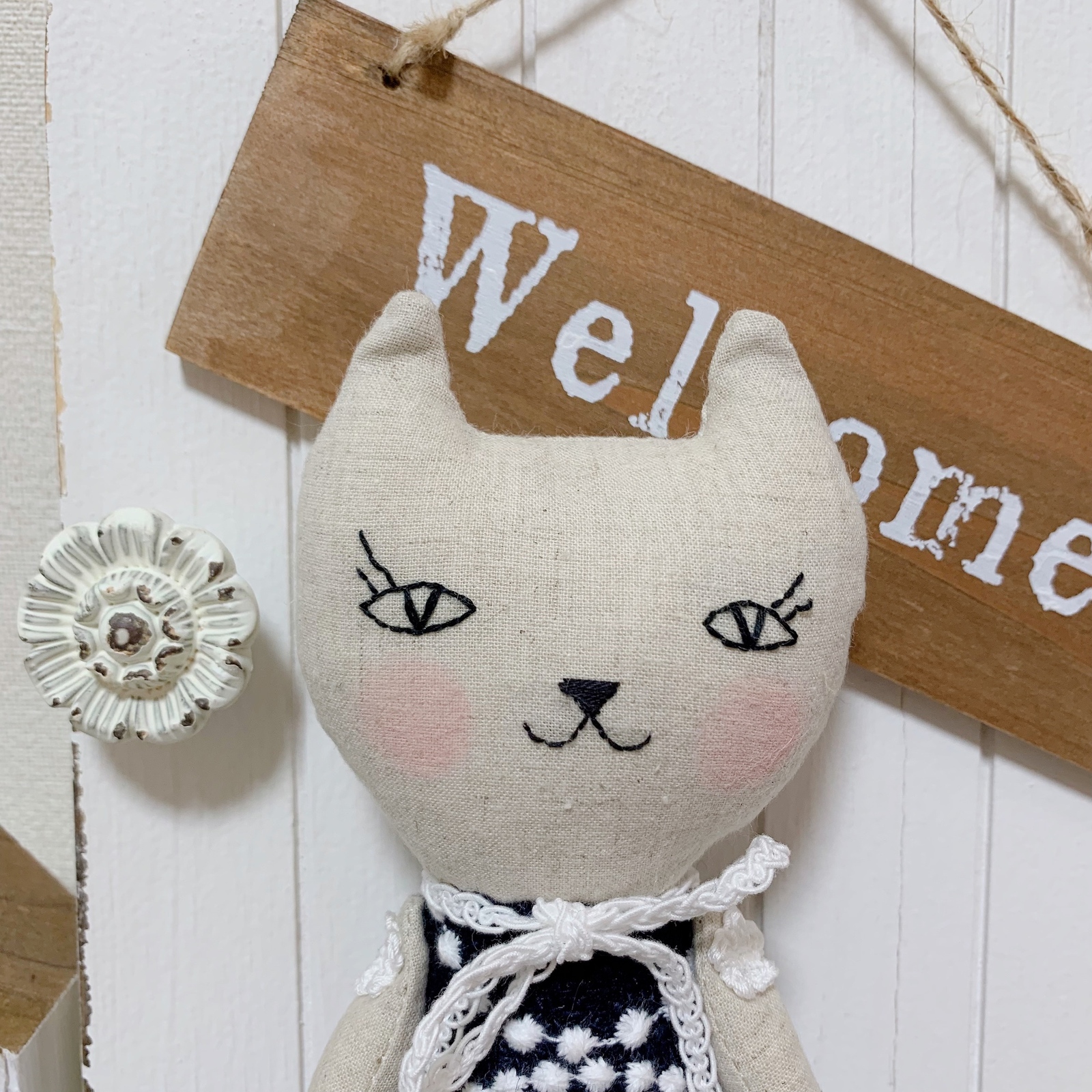 ミナペルホネン・ハンドメイド☆うとうと居眠りねこちゃん・大きめさん♪ ミナペルホネン・ハンドメイド☆うとうと居眠りねこちゃん