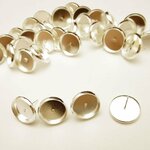 12個(6ペア)　ミール皿つきピアス(シルバー)　シリコンキャッチ付き