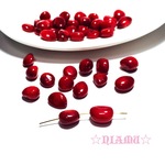 【天然石】珊瑚・レッドコーラル（染）　穴あり　6～8mm　15個　 ハンドメイド素材