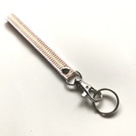 真田紐キーホルダー（ベージュ・桃色遠州柄・長さ１５ｃｍ）送料込価格