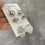大人気いちごシリーズ‼️S003・・silver clear strawberry・・　ピアス　イヤリング　いちご　シルバー　クリア　オシャレ　可愛い　夏　大ぶり