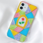 薔薇×ステンドグラス　スマホケース　iphone13 iphone12 花柄