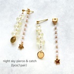 ２pcs★ pierce&catch・ night sky（ステンレスピアス&デザインキャッチ)