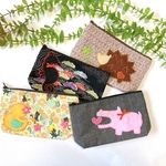 SALE大人のアップリケポーチ　まち４cm カバ　タツノオトシゴ　ハリネズミ　小鳥