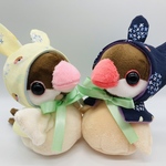 【mokasinn様専用】シナモン 文鳥 ぬい（翼&尻尾つき）2羽+ ケープ 4点 * 20220617