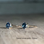 ◆再販◆14k【ブルーダイヤモンド】金青色のスタッドピアス/オーストラリア産ブルーダイヤモンドAAA/3×3mmラウンドファセットカット/4月誕生石/無料ラッピング/ギフト