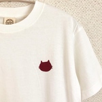 小豆にゃんこ＊地球に優しいオーガニックコットンTシャツ(ナチュラルホワイト)
