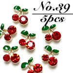 【送料無料】39ネイルパーツ さくらんぼ チェリーパーツ 果物 デコパーツ メタルパーツ