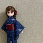 リカちゃんサイズ　シンプル浴衣と帯のセット　