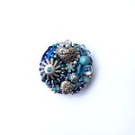 con Azul 25  Antique Silver Beads Reunion  ビーズ刺繍ブローチ