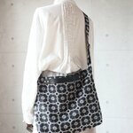 3WAYバッグ（anemone・ネイビー/ショルダーベルト刺繍あり）ミナペルホネン生地使用・ハンドメイド