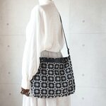 3WAYバッグ（anemone・ネイビー/ショルダーベルト刺繍なし）ミナペルホネン生地使用・ハンドメイド