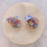 お花のスパンコールのピアス/イヤリング