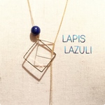 再再販☆ lapis lazuli square 〜ラピスラズリ〜 スクエア  ラリエットネックレス 