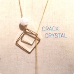 再再販☆crack crystal square 〜クラック水晶〜 スクエア ラリエットネックレス 