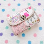 LIBERTY* リバティ  Pink Flowerパッチのコンパクト財布　Sﾌｧｽﾅｰ