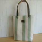 hotokuさま専用　クラーク＆クラーク　REGATTA セージカラーストライプの縦長トート