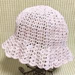 夏🌴先取りSALE🌟新色✨ネップ入りコットン🌿100%ヤーンで編んだ透かし模様のクローシュ/ピンク