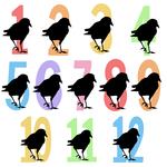 オリジナルトートバッグ カラスと数字