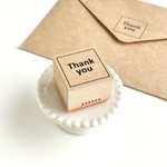 シンプルな枠付きThank youのはんこ　ラバースタンプ［30×30mm］
