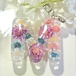 イニシャル キーホルダー、M フラワー (大)、送料無料♪