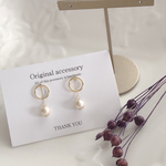 ☆チタンピアス/2way/パールが揺れる上品ピアス/minne_new／パール