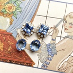 clear sapphire pierce / earring