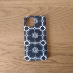 ミナペルホネン　*anemone*ネイビー×アイボリー*　mina perhonen　受注作成　iphoneケース　スマホケース